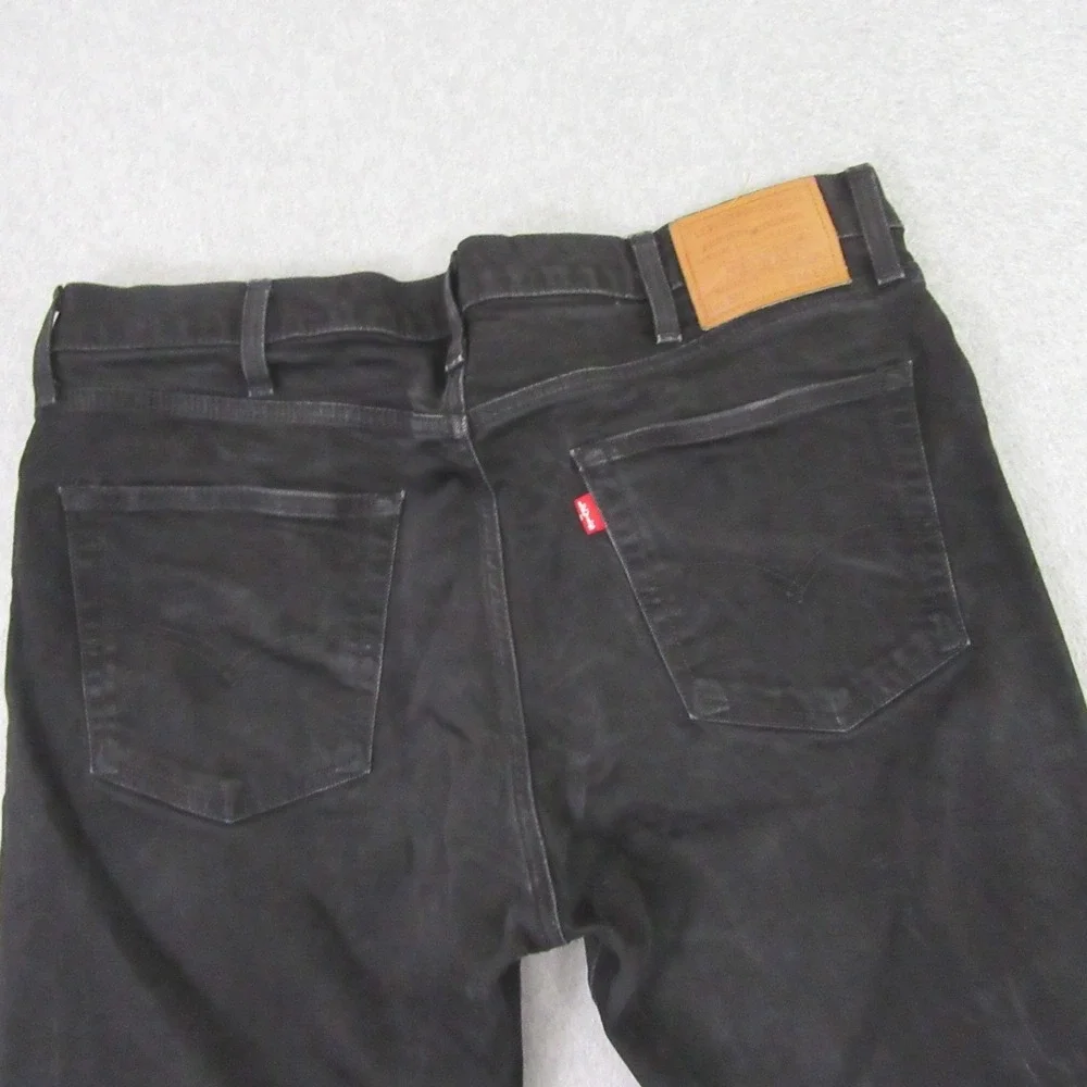 Levi's Mens Premium 502 Straight Leg Jeans 38 x‎ 30 Dark Black Stretch Red